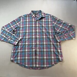Peter Millar Stretch Plaid Men's Performance Summer Comfort Button Down XL
